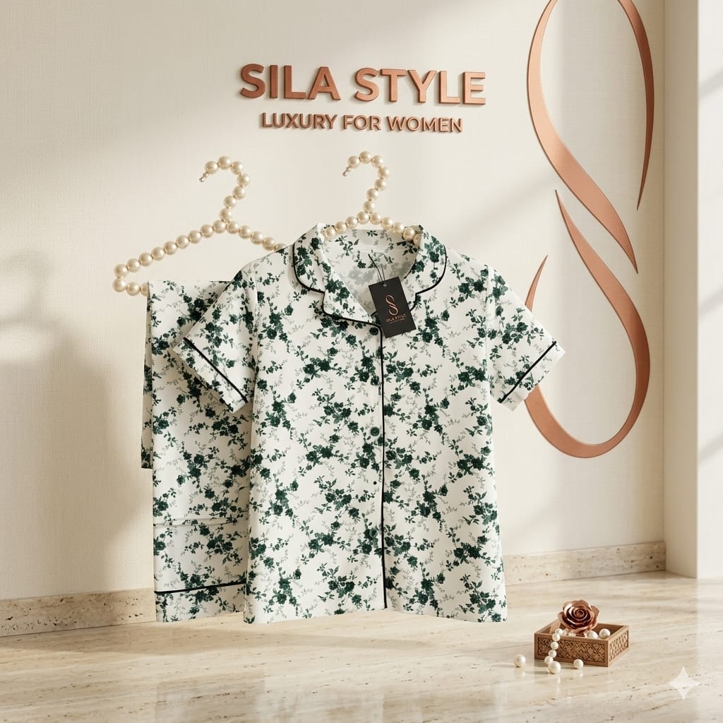 Floral cotton pajama set